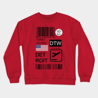 Detroit United States travel ticket Crewneck Sweatshirt